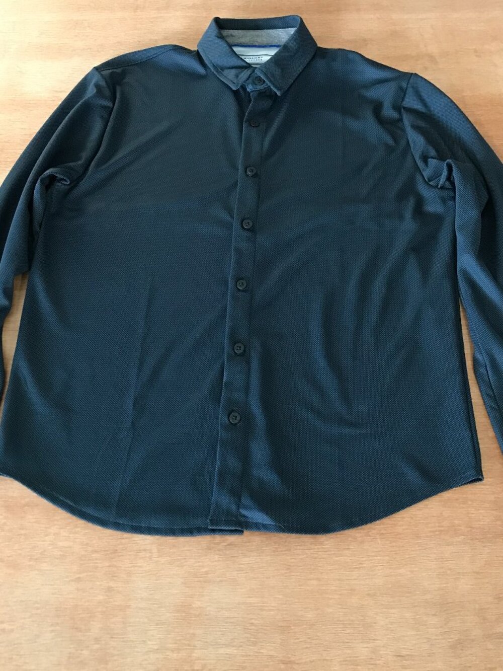 Twillory Athletic Polo Shirt Men L Black Button Down Long Sleeve Athleisure